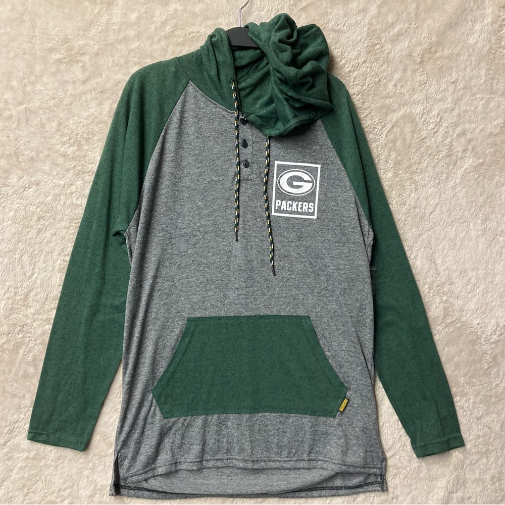 Green Bay Packers Hoodie Large Green Lightweight Pullover Team Apparel NWT